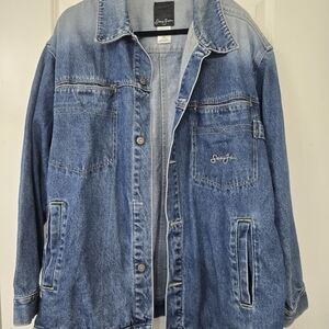 Vintage Y2K Sean John Hip Hop Oversized Ombre Blue Denim Jacket XXL
